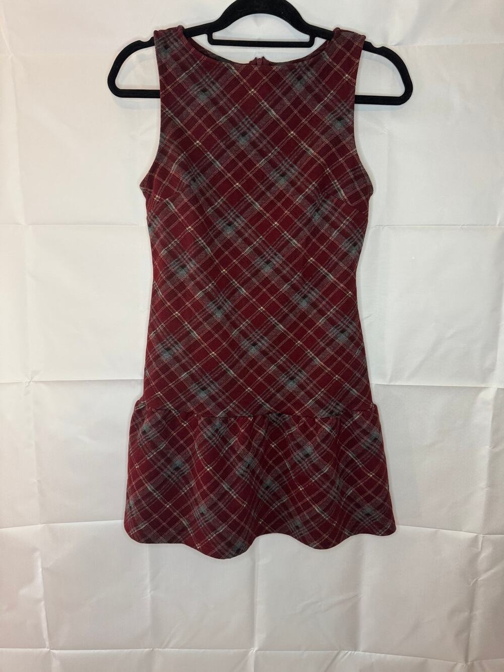 XS Cider Plaid Dark Academia Mini Dress Layering